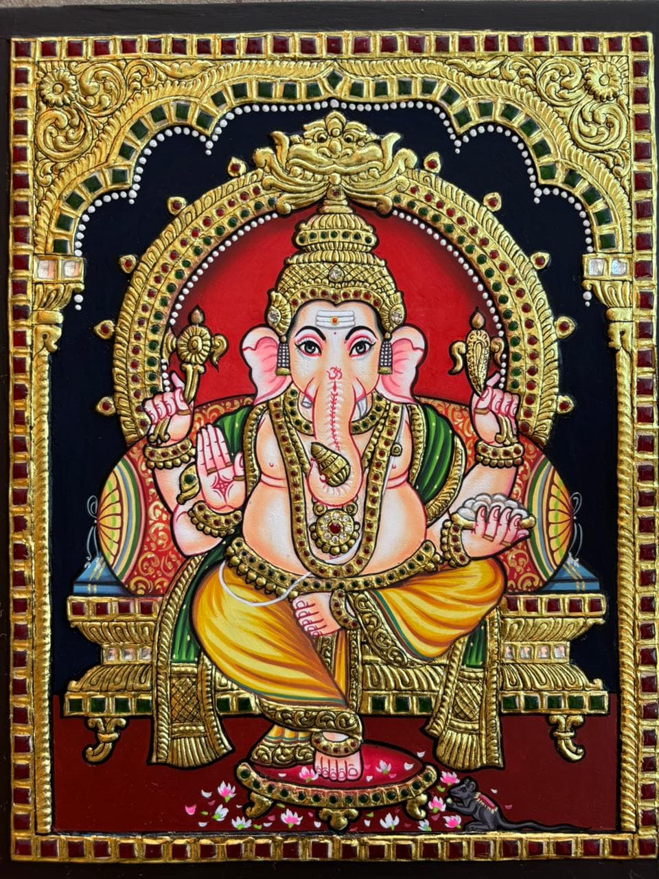 Handcrafted Ganesha Thanjavur Painting